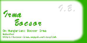 irma bocsor business card